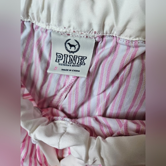 Victoria's Secret Pink and White Striped Pajama Bottoms Small Vintage Pink Style - Picture 4 of 5
